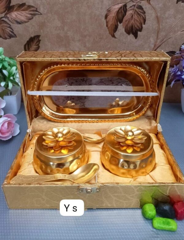 Dry fruit metal jars with beautiful Lid and detailing of flowers petals In Beautiful Box Packing set of 10