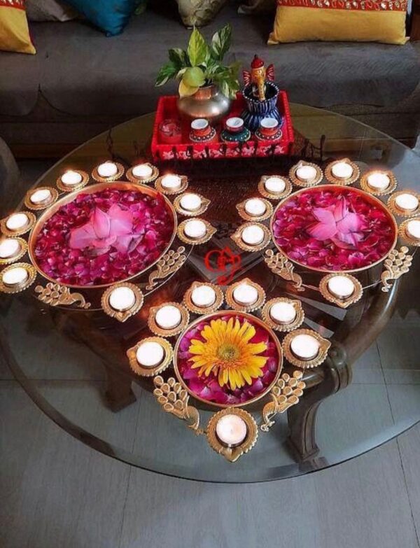 Peacock Diya Urli SET OF 3