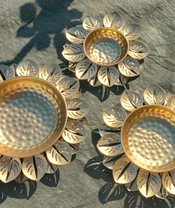  Metal Eaching leaf Url Set Of 3