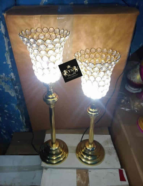 Metal Diamond Table & Room corner side Lamp