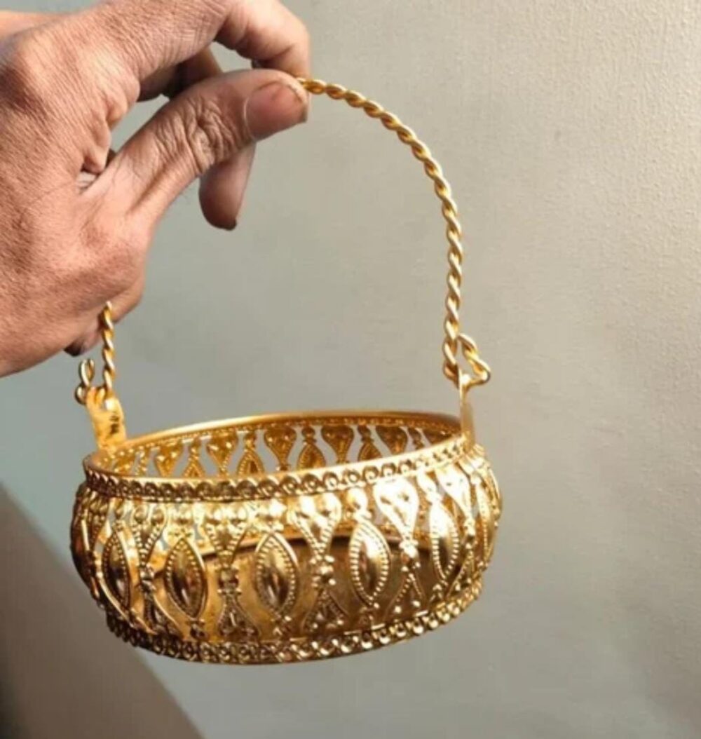 Metal silver/gold basket (set of 10) - Image 5